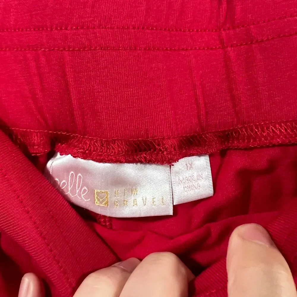 Belle by Kim Gravel TripleLuxe_Knit Tulip Hem Skort Americana Red, Size 1X